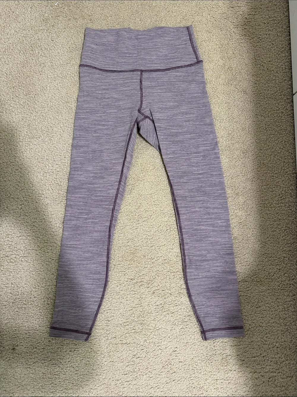 Lululemon Purple/Pink Striped Heather Leggings